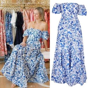 Cara Cara Wethersfield Dress Floral Garden Blue - 0